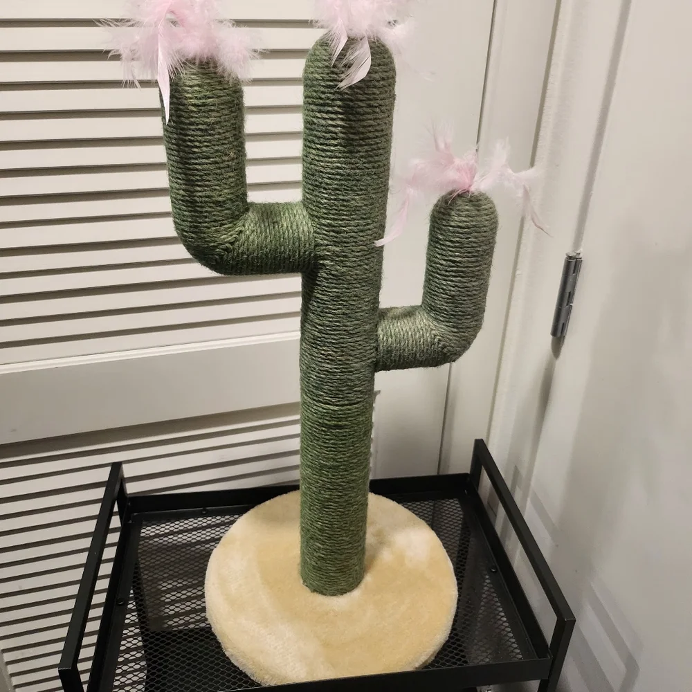 Wholesale Green Cactus Cat Scratching Post with Quality Jute Rop
